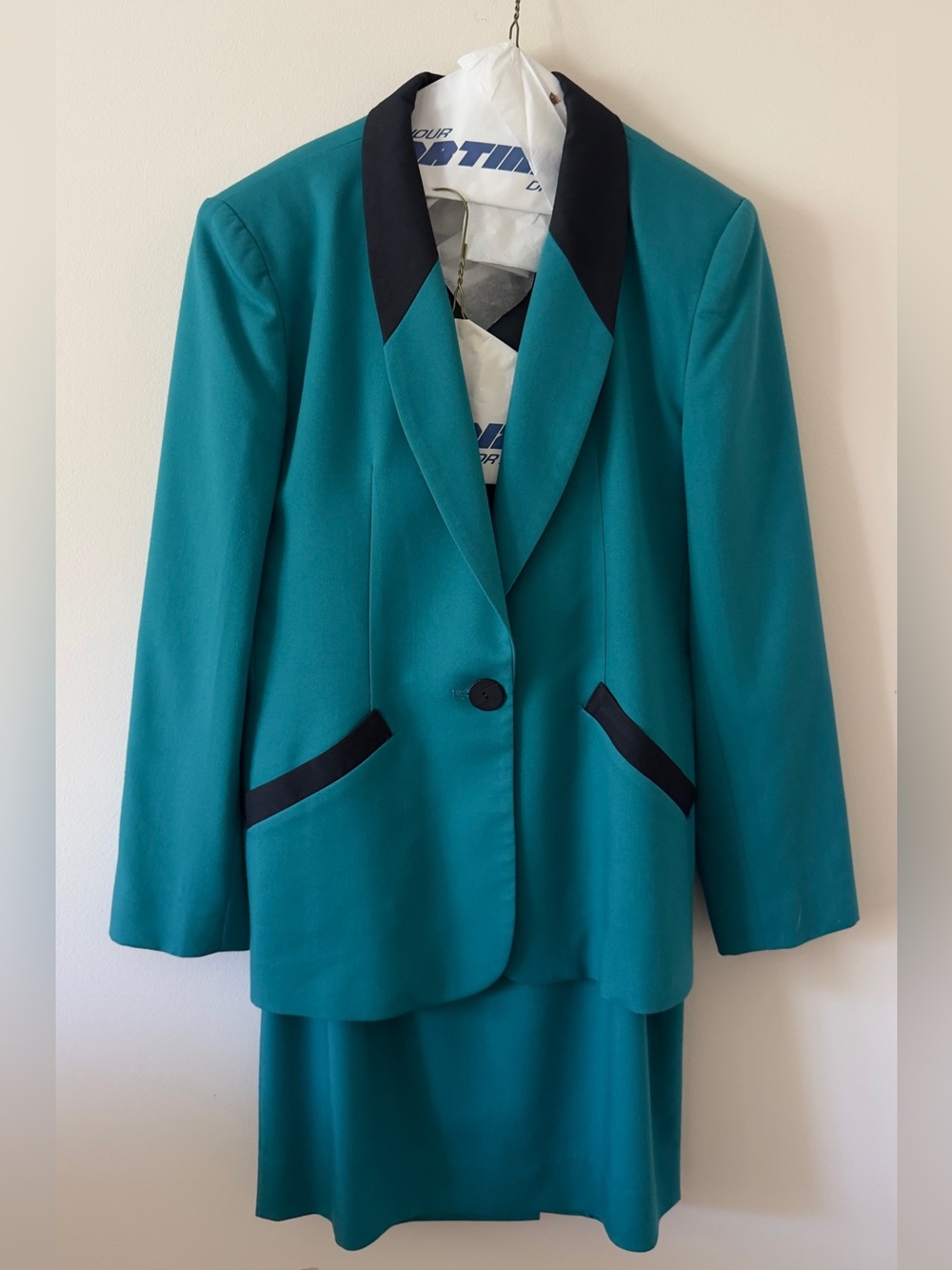 Teal Women's Blazer with Black Trim